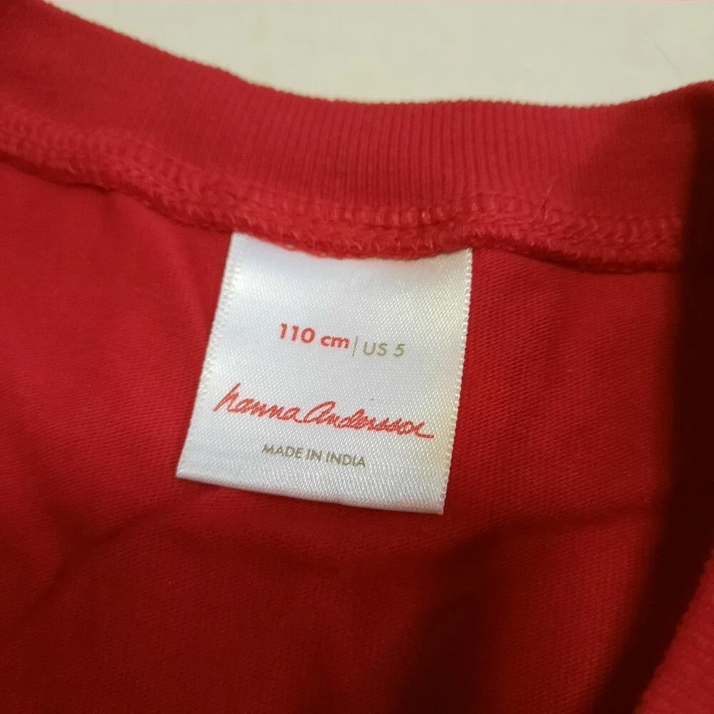 Hanna Andersson Girls Red Floral Shirt 110cm